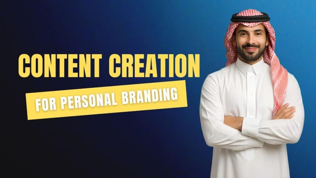 شاب سعودي يعبر عن مفهوم Content Creation for Personal Branding – صناعة المحتوى لبناء الهوية الشخصية